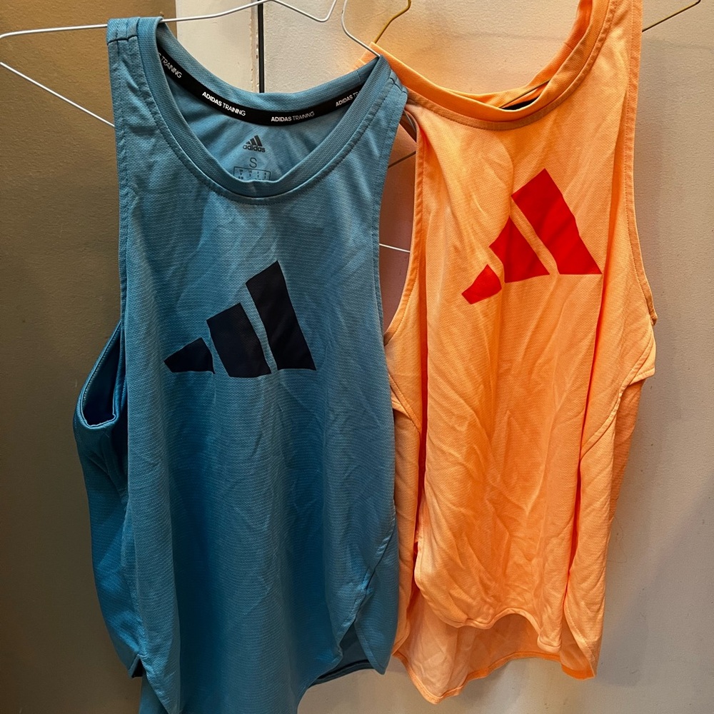 Adidas Small Blue and Orange Training Tank Tops